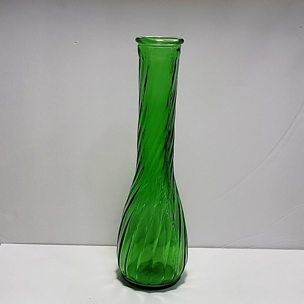 Hoosier Glass Green bud vase